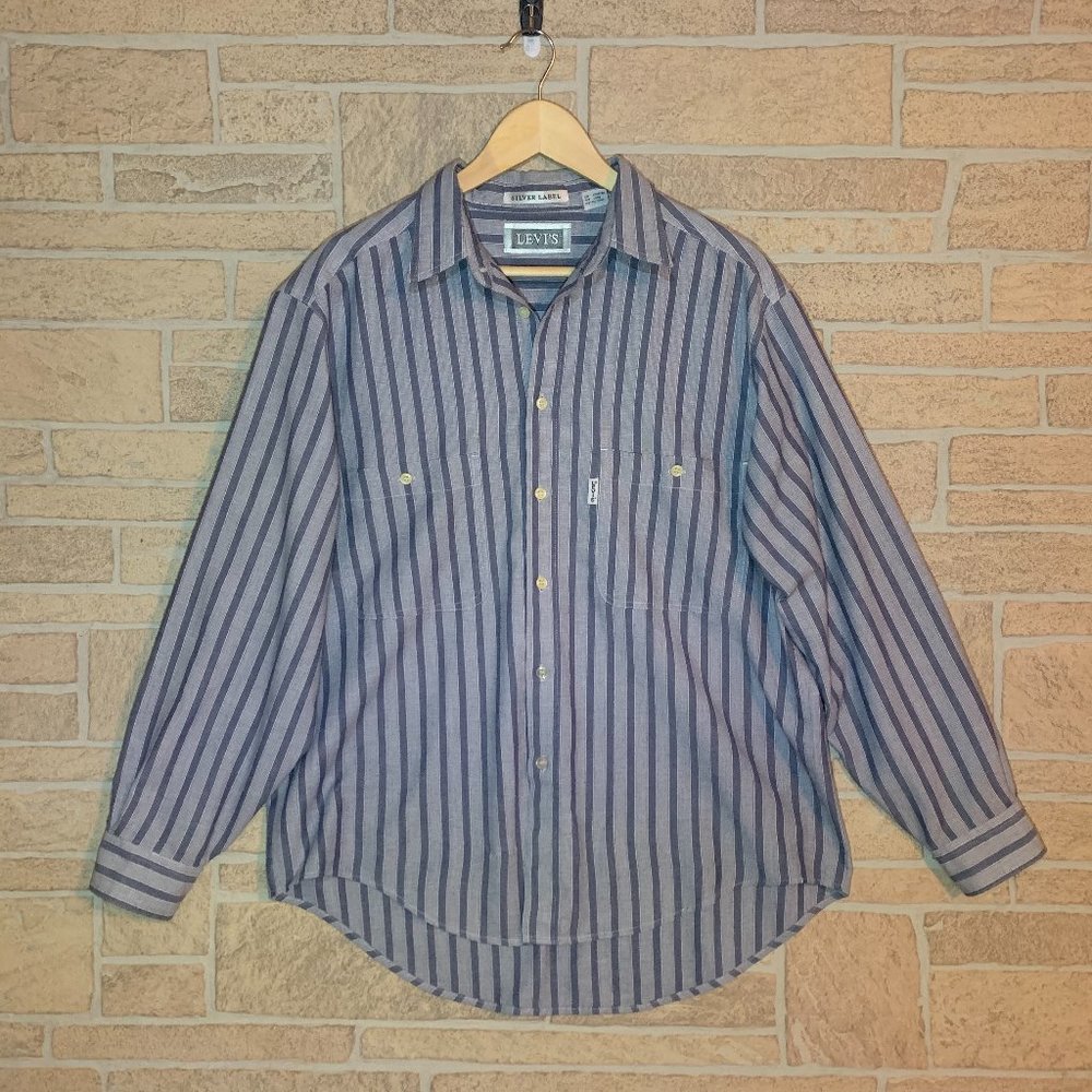 Vintage Levi's Big E Silver Label Stripe Shirt L
